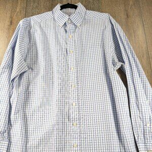 Vineyard Vines Shirt Mens Large Blue Check Plaid Button Down Murray Lightweight